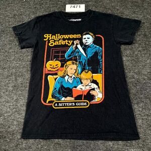 Creepy Co Halloween T Shirt Mens S Black Michael Myers Movie Horror Sitter Guide